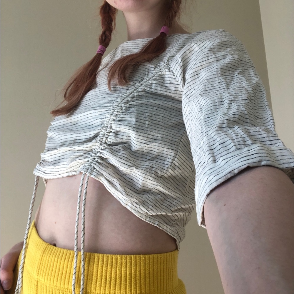 zara linen blouse